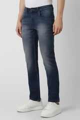 Men's Blue Casual Slim Fit Jeans