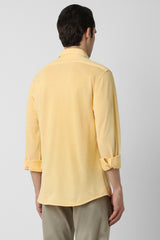 Men's Yellow Casual Slim Fit Solid Full Sleeves Shirt