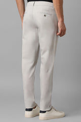 Men's Grey Casual Solid Slim Fit Trouser