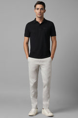Men's Grey Casual Solid Slim Fit Trouser