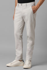 Men's Grey Casual Solid Slim Fit Trouser
