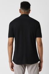 Men's Black Casual Slim Fit Solid Half Sleeves Shirt