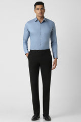 Men's Blue Work Slim Fit Solid Full Sleeves Shirt