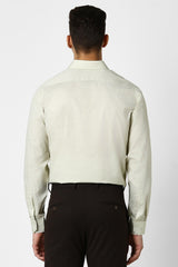 Men's Green Work Regular Fit Solid Full Sleeves Shirt