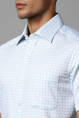 Men's Blue Casual Half Sleeves Shirt