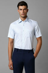 Men's Blue Casual Half Sleeves Shirt