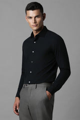 Men's Black Formal Solid Regular Fit Full Sleeves Shirt