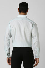 Men's Green Work Regular Fit Solid Full Sleeves Shirt