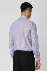 Men's Purple Work Regular Fit Solid Full Sleeves Shirt