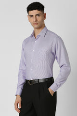 Men's Purple Work Regular Fit Solid Full Sleeves Shirt