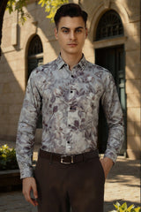 Men's Multicolor Party Slim Fit Printed Full Sleeves Shirt