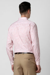 Men's Pink Party Slim Fit Printed Full Sleeves Shirt
