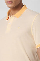 Men's Orange Casual Regular Fit Solid Half Sleeves Polo Tshirt