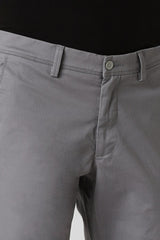 Men's Grey Casual Solid Slim Fit Trouser