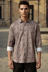 Men's Multicolor Party Slim Fit Printed Full Sleeves Shirt