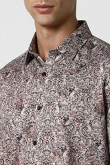 Men's Multicolor Party Slim Fit Printed Full Sleeves Shirt