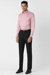 Men's Pink Work Slim Fit Solid Full Sleeves Shirt
