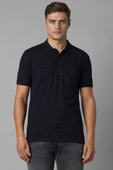 Men's Navy Blue Casual Half Sleeves Polo Tshirt