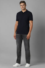 Men's Navy Blue Casual Half Sleeves Polo Tshirt