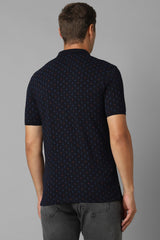 Men's Navy Blue Casual Half Sleeves Polo Tshirt