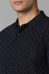Men's Navy Blue Casual Half Sleeves Polo Tshirt
