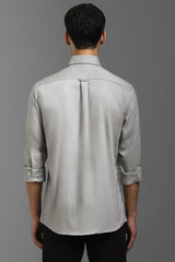 Men's Grey Casual Solid Slim Fit Full Sleeves Shirt