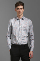 Men's Grey Casual Full Sleeves Shirt