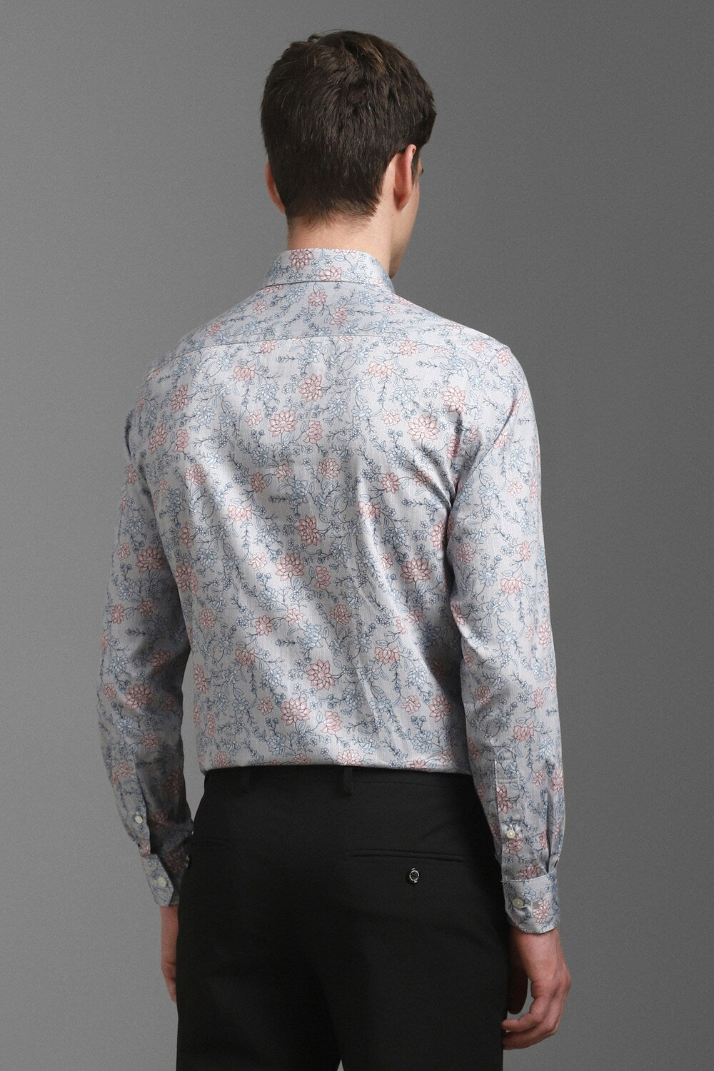 Men's Grey Casual Full Sleeves Shirt