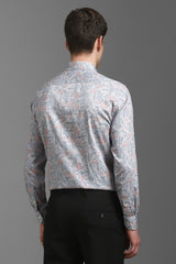 Men's Grey Casual Full Sleeves Shirt