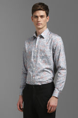 Men's Grey Casual Full Sleeves Shirt