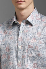 Men's Grey Casual Full Sleeves Shirt