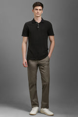 Men's Brown Casual Solid Slim Fit Trouser