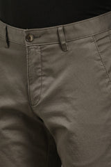 Men's Brown Casual Solid Slim Fit Trouser