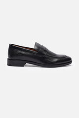 Men's Black Casual Solid Heels Slip On Loafer Shoes