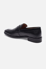 Men's Black Casual Solid Heels Slip On Loafer Shoes
