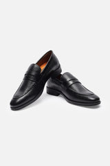 Men's Black Casual Solid Heels Slip On Loafer Shoes