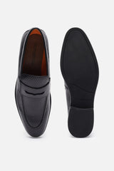 Men's Black Casual Solid Heels Slip On Loafer Shoes