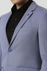 Men's Blue Formal Solid Full Sleeves Blazer