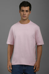 Men's Pink Casual Half Sleeves Tshirt