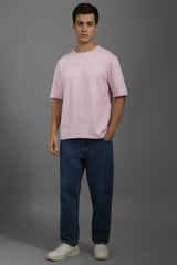 Men's Pink Casual Half Sleeves Tshirt