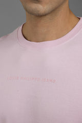 Men's Pink Casual Half Sleeves Tshirt
