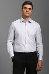 Men's Grey Formal Solid Regular Fit Full Sleeves Shirt
