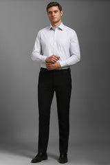 Men's Grey Formal Solid Regular Fit Full Sleeves Shirt