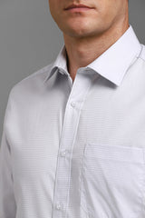 Men's Grey Formal Solid Regular Fit Full Sleeves Shirt