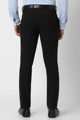 Men's Black Formal Solid Regular Fit Trouser