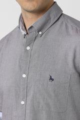 Men's Grey Casual Slim Fit Solid Full Sleeves Shirt