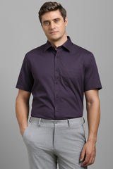 Men's Purple Casual Half Sleeves Shirt