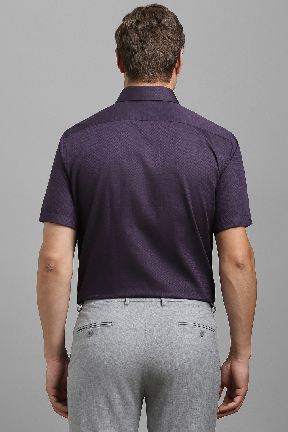 Men's Purple Casual Half Sleeves Shirt