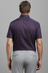 Men's Purple Casual Half Sleeves Shirt