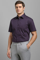 Men's Purple Casual Half Sleeves Shirt